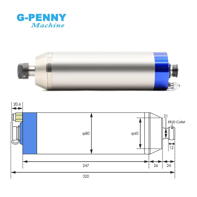 ชุดแกนมอเตอร์ระบายความร้อนด้วย - 2.2Kw Water Cooled Spindle Kit Vfd บทวิจารณ์และราคา